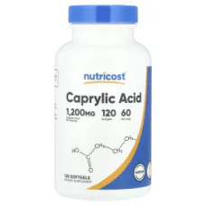Каприлова кислота 600 мг, Nutricost Caprylic Acid, 120 гелевих капсул