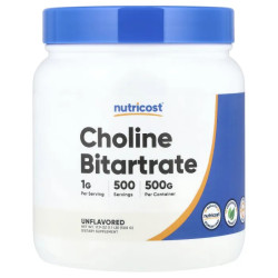 Холін бітартрат, без добавок, Nutricost Choline Bitartrate, 500 г