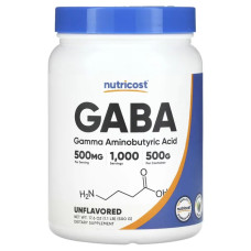ГАМК, без добавок, Nutricost GABA, 500 г