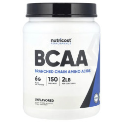 BCAA аминокислоты, без добавок, Nutricost Amino Acids BCAA Performance, 900 г