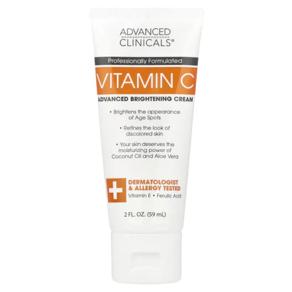 Крем із вітаміном C, Advanced Brightening Cream, Advanced Clinicals, покращений освітлювальний, 59 мл