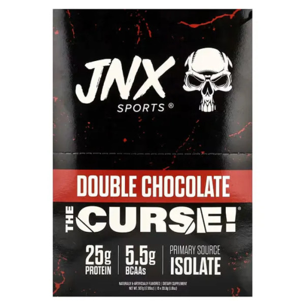 Сироватковий протеїн, The Curse! Ultra Ultra Whey, JNX Sports, ізолят і концентрат, подвійний шоколад, 15 пакетиків, по 33,8 г кожен