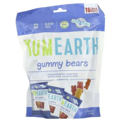 Жувальні цукерки, ведмежата, асорті, YumEarth Gummy Bears, 10 упаковок по 19.8 г