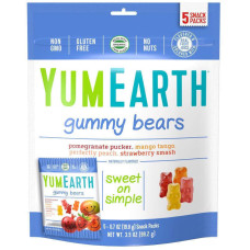 Мармеладні ведмедики асорті, Gummy Bears YumEarth, 5 упаковок по 20 г