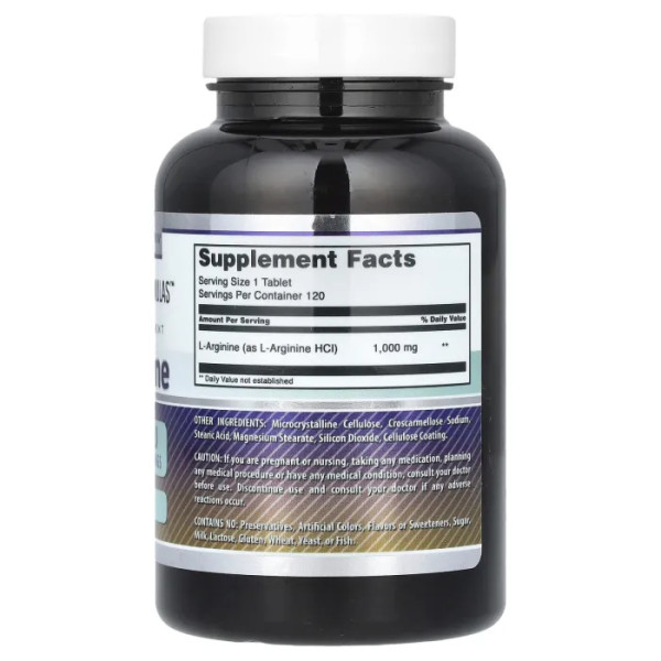 L-аргінін, L-Arginine, Amazing Nutrition, 1000 мг, 120 таблеток