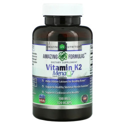Вітамін K2 100 мкг, Vitamin K2 Amazing Nutrition, 120 вегетаріанських капсул