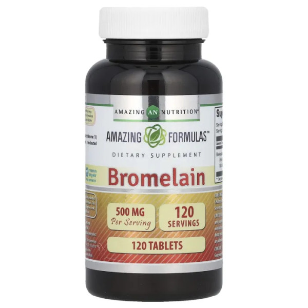 Бромелайн, Bromelain, Amazing Nutrition, 500 мг, 120 таблеток