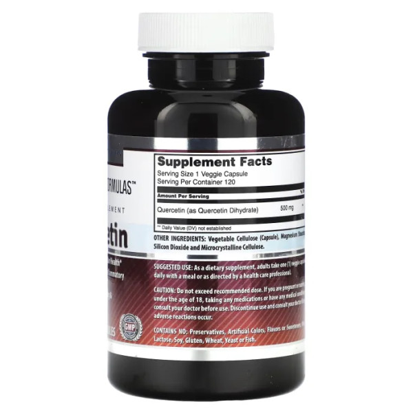 Кверцетин, Quercetin, Amazing Nutrition, 500 мг, 120 рослинних капсул