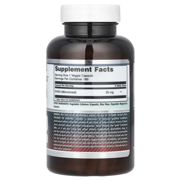 ДГЕА мікронізований, Micronized DHEA, Amazing Nutrition, 25 мг, 180 рослинних капсул