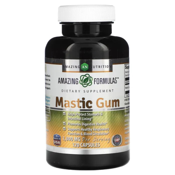 Мастикова камедь, Mastic Gum, Amazing Nutrition, 1000 мг, 120 капсул (500 мг на капсулу)