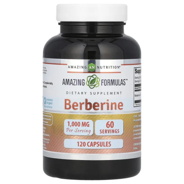 Берберін, Berberine, Amazing Nutrition, 1000 мг, 120 капсул (500 мг на капсулу)