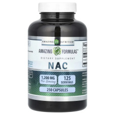 N-ацетил-L-цистеїн 1200 мг, Amazing Nutrition NAC, 250 капсул (600 мг на капсулу)