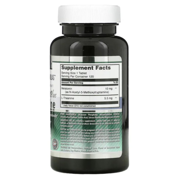 Мелатонін плюс L-теанін, Melatonin Plus L-Theanine, Amazing Nutrition, 10 мг, 120 таблеток