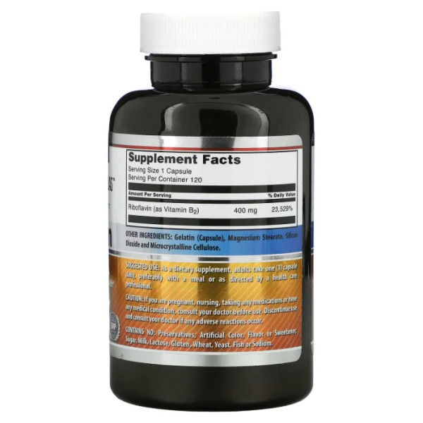 Рибофлавін, Riboflavin, Amazing Nutrition, 400 мг, 120 капсул