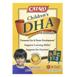 ДГК для дітей з EPA та Омега 3, CATALO Childrens DHA Formula, смак апельсин, 50 жувальних капсул