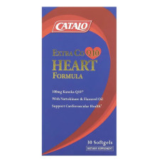 Підтримка серцево-судинної системи, CATALO Extra CoQ10 Heart Formula, з наттокіназою та лляною олією, 30 желатинових капсул
