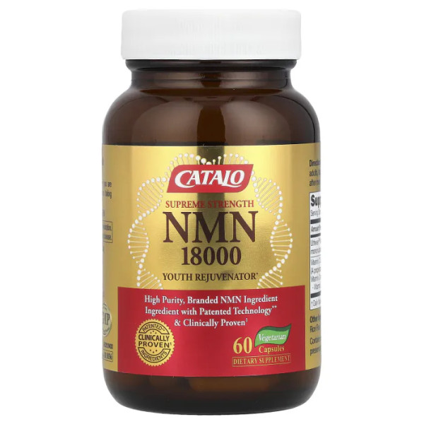 Омолодження організму, НМН 18000, NMN 18000 Youth Rejuvenator, Supreme Strength, CATALO, супер сила, 300 мг, 60 вегетаріанських капсул