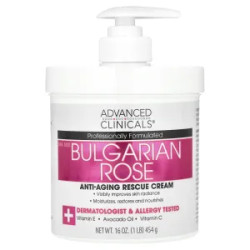 Крем для тела антивозрастной, болгарская роза, Anti-Aging Rescue Cream Advanced Clinicals, 454 г