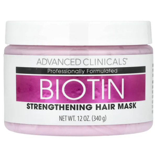 Маска для волосся, Strengthening Hair Mask, Advanced Clinicals, Біотин, що зміцнює, 340 мл
