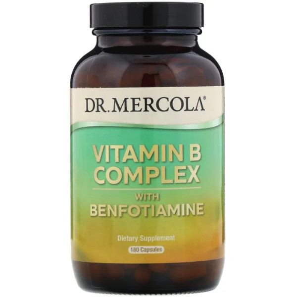 Вітаміни групи В з бенфотіаміном, Vitamin B Complex, Dr. Mercola, 180 капсул