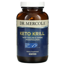 Кето-криль, Dr. Mercola Keto Krill with Choline & Serine Phospholipids, 60 капсул
