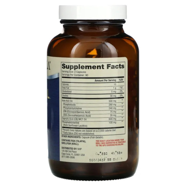 Кето криль з холіном та сериновими фосфоліпідами, Keto Krill with Choline & Serine Phospholipids, Dr. Mercola, 60 капсул