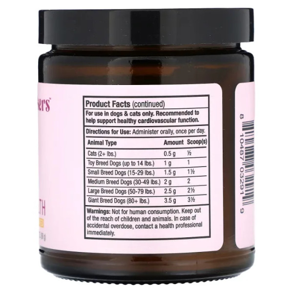 Підтримка здоров'я серця котів та собак, Bark and Whiskers, Heart Health, Dr. Mercola, 90 г