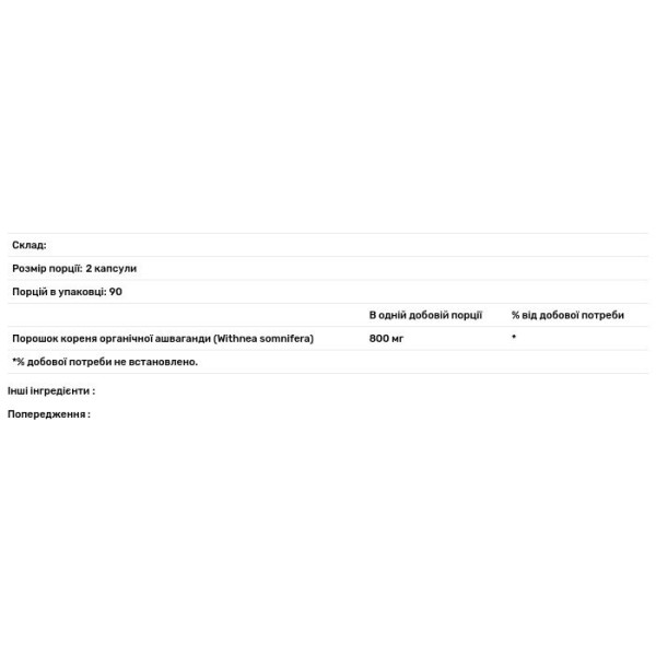 Ашваганда, Ashwagandha, Dr. Mercola, органічна, 180 капсул