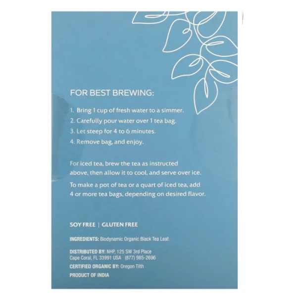 Чорний чай, Black Tea, Dr. Mercola, органічний англійський сніданок, 18 чайних пакетиків, 36 г
