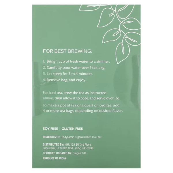 Імператорський зелений чай, Organic Imperial Green Tea, Solspring, Biodynamic, Dr. Mercola, 18 пакетиків (36 г)