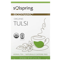 Трав'яний чай тулсі, органічний, біодинамічний, Dr. Mercola Solspring Organic Tulsi Herbal Tea, 18 пакетиків (36 г)