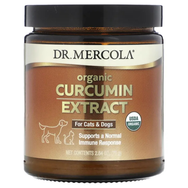 Екстракт органічного куркуміну для котів та собак, Organic Curcumin Extract, For Cats and Dogs, Dr. Mercola, 75 г