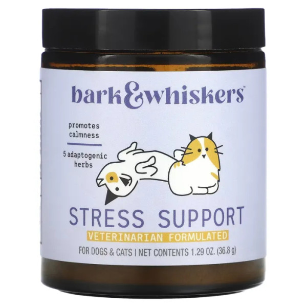 Підтримка при стресі для котів та собак, Bark and Whiskers, Stress Support, For Cats and Dogs, Dr. Mercola, 36.8 г
