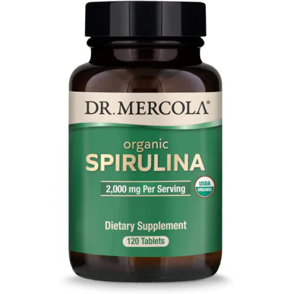 Спіруліна, Spirulina, Dr. Mercola, 2000 мг, 120 таблеток