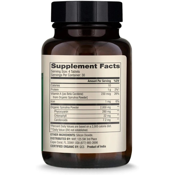 Спіруліна, Spirulina, Dr. Mercola, 2000 мг, 120 таблеток