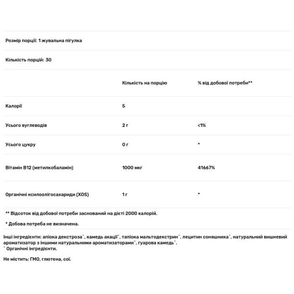 Вітамін В12, Vitamin B12, Dr. Mercola, органік, 1000 мкг, 30 жувальних пігулок