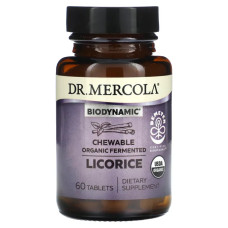 Солодка ферментована, органік, Dr. Mercola Biodynamic Organic Fermented Licorice, 60 таблеток