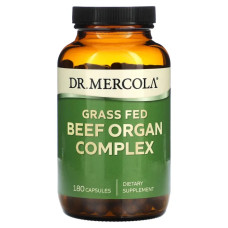 Яловичі органи, трав'яна відгодівля, комплекс, Dr. Mercola Grass-Fed Beef Organ, 180 капсул