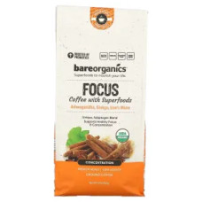 Кава з суперфудами, Focus Coffee with Superfoods BareOrganics Daily Defense, мелена, середня обсмажування, 283 г