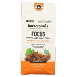 Кава з суперфудами, Focus Coffee with Superfoods BareOrganics Daily Defense, мелена, середня обсмажування, 283 г