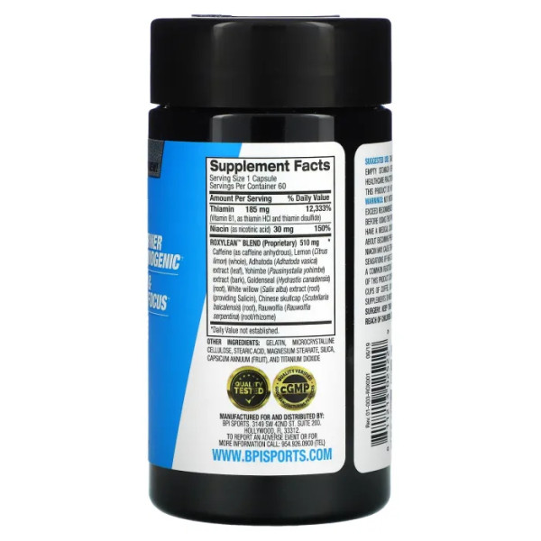 Жироспалювач для енергії та схуднення, RoxyLean, BPI Sports, 60 капсул