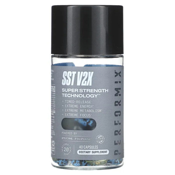 Жироспалювач для енергії та схуднення, SST V2X Super Strength Technology, Performix, 40 капсул