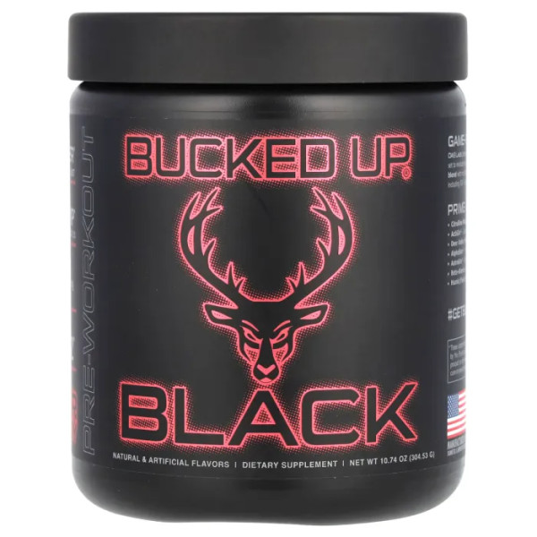Передтренувальний комплекс, Black, Pre-Workout, Bucked Up, чорний, виноград та полуниця, 304,53 г