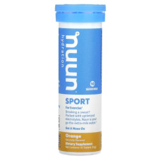 Електроліти шипучі, Nuun Effervescent Electrolyte Supplement Hydration Sport, смак апельсин 10 таблеток