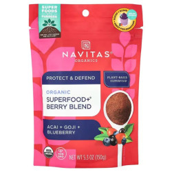 Суперфуд ягоды асаи годжи и лохина органический, Navitas Organics Organic Superfood+ Berry Blend, 150 г