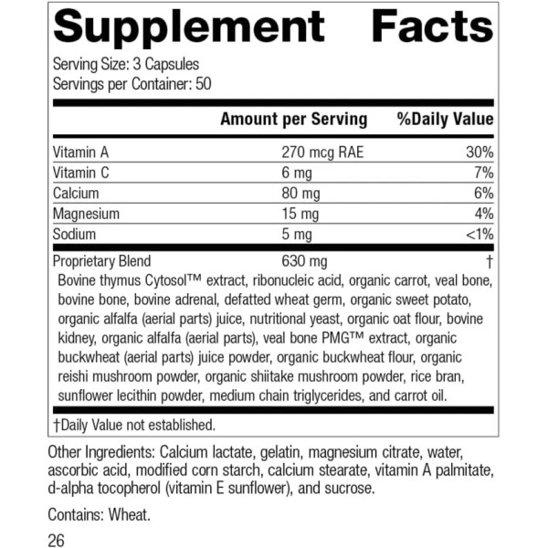 Здоров'я імунітету, Congaplex, Immune Health, Standard Process Inc, з лактатом кальцію, магнієм, вітаміном C, вітаміном A та грибним порошком, 150 капсул
