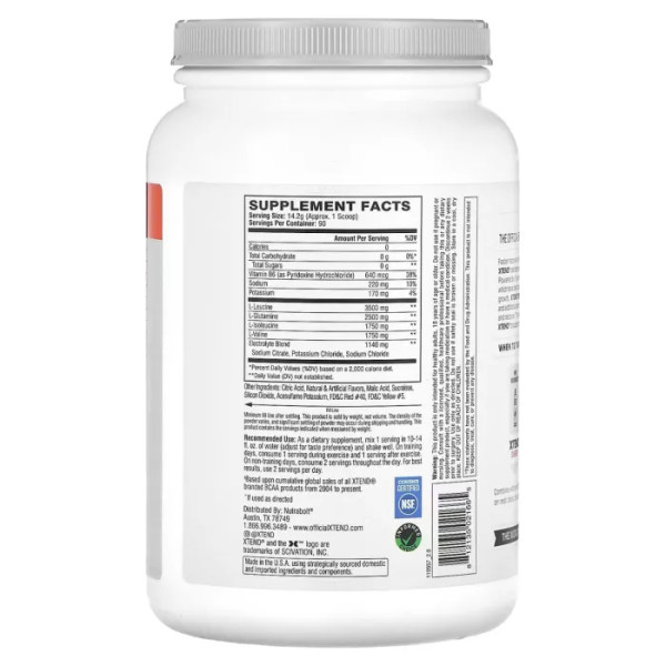 BCAA, The Original 7G BCAA, XTend, Scivation, відновлення м'язів з електролітами, червоний італійський апельсин, 1,28 кг