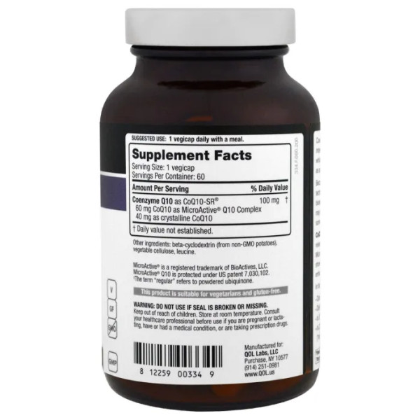 Коензим CoQ10, (CoQ10-SR), Quality of Life Labs, 100 мг, 60 капсул