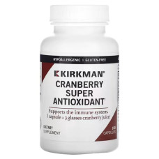 Журавлина 100 мг, Cranberry Super Antioxidant Kirkman Labs, 100 вегетаріанських капсул