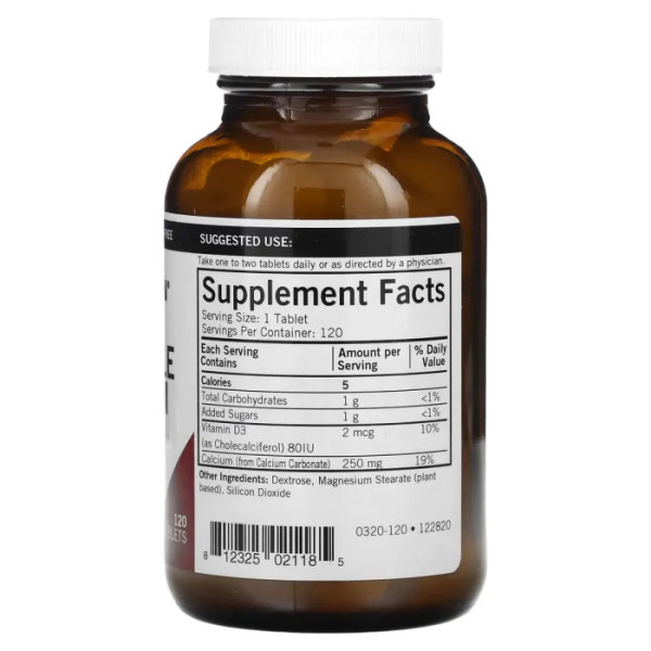 Кальцій, жувальний, Calcium Chewable, Kirkman Labs, 250 мг, 120 жувальних таблеток